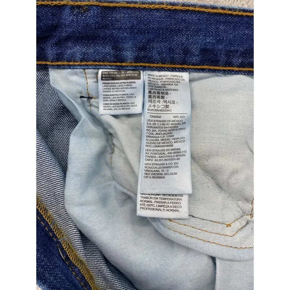Levi's 501 Original Fit Jeans Men's 38x32 Dark Wash Button Fly Straight Denim